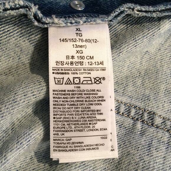 GAP Girls Denim Shortalls XL/12 - Picture 5 of 6